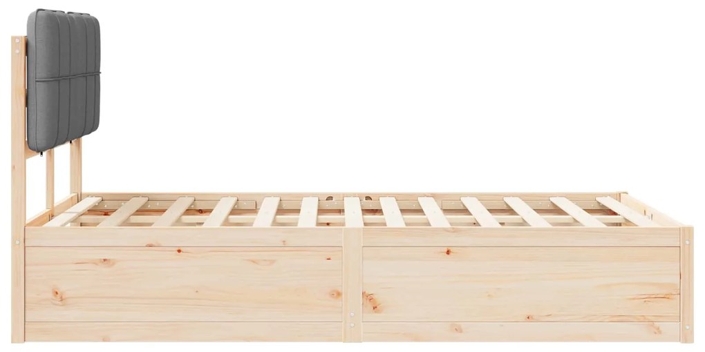 vidaXL Σκελετός Κρεβατιού με Επενδεδυμένο Κεφαλάρι Ανοιχτό γκρι