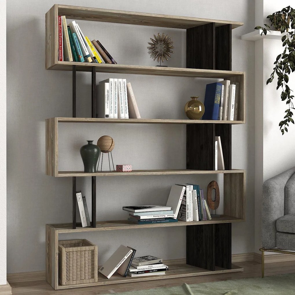 Βιβλιοθήκη Antipaxi Sonoma/Wenge 122x26x159cm - 14410078 - 14410078