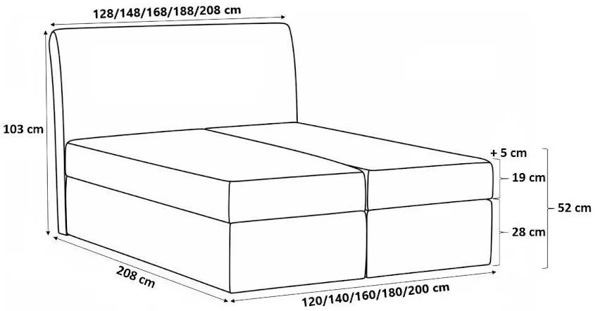 Επενδυμένο κρεβάτι Wood 1-120 x 200-Gkri