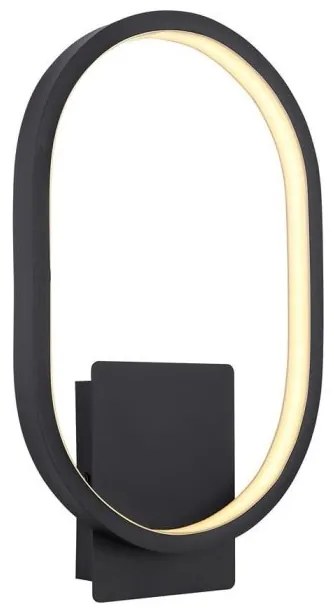 Απλίκα Φωτιστικό Τοίχου LED 11W Μαύρο IP44 Naggy 34321 Globo Lighting-34321-Μαύρο 34321