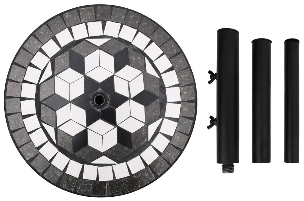 vidaXL Βάση Ομπρέλας Στρογγυλή Μπλε και Λευκό 12 κιλών