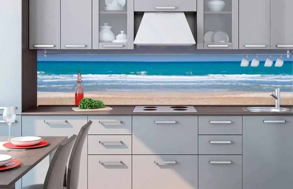 Αυτοκόλλητη φωτοταπετσαρία για κουζίνα ερημική παραλία - 260x60