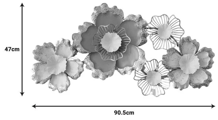 Διακοσμητικό τοίχου Vogene Inart μέταλλο σε χρυσή-λεύκη απόχρωση 90.5x47x7εκ