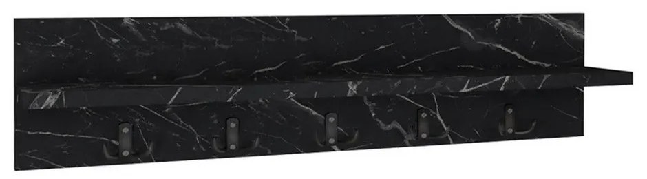 Κρεμάστρα Τοίχου Kery 0212604 80x11x18cm Black Marble Effect Particle Board, Melamine