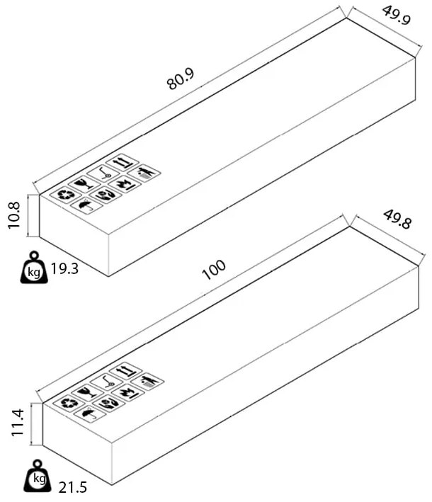 Μπουφές από Ξύλο VECTOR Ανθρακί-Καρυδί 90x44.6x90cm