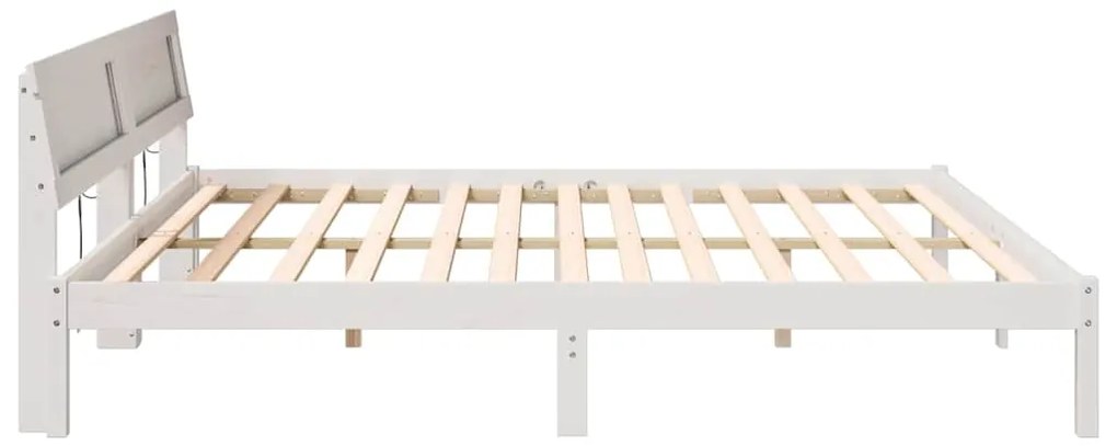 vidaXL Σκελετός Κρεβατιού Λευκό 200 x 200 cm Μασίφ ξύλο πεύκου