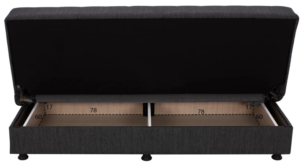 Καναπές - Κρεβάτι C3239.03 3θέσιος Γκρί 180x72x77 εκ. 180x72x77 εκ.