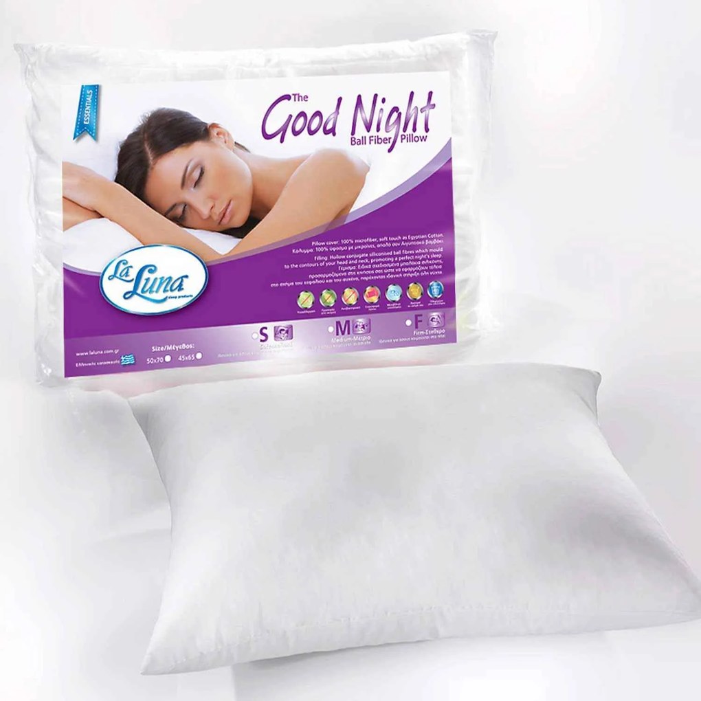 Μαξιλάρι Ύπνου Ballfiber Good Night Soft La Luna 45X65 100% Ballfiber