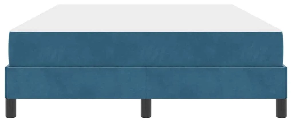 vidaXL Κρεβάτι box spring με στρώμα Σκούρο Μπλε 140 x 200 cm Βελούδο
