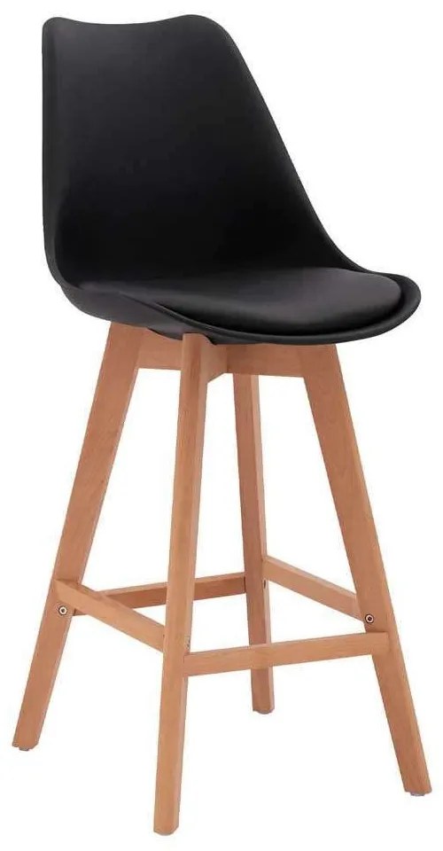 Σκαμπό Μπαρ Vegas HM8000.12 48x58x105Υcm Black Σετ 4τμχ Wood, Polypropylene, Technoderma