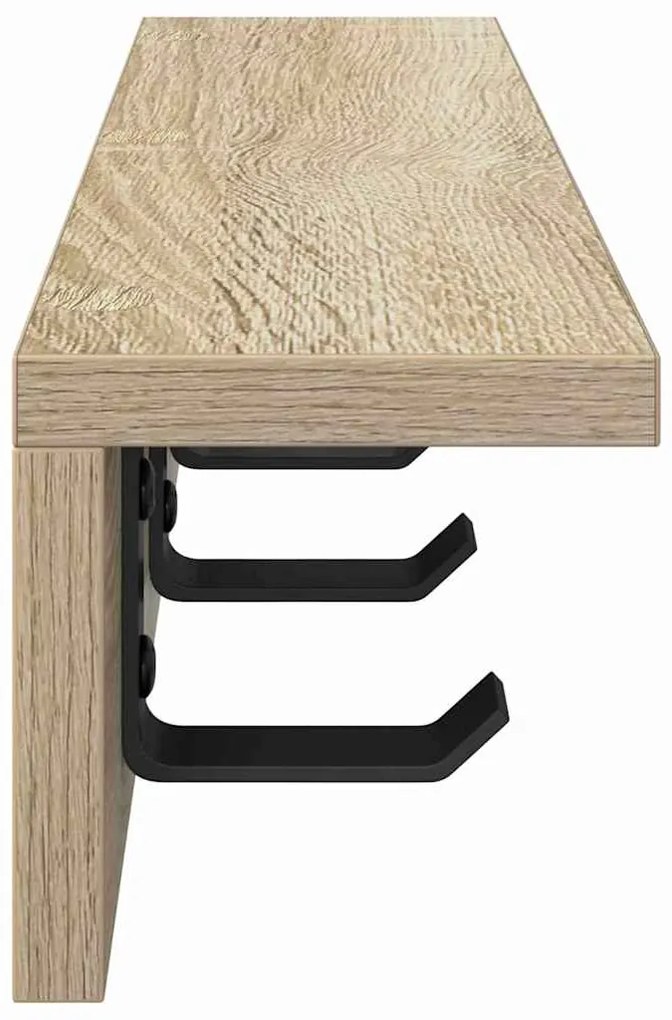 vidaXL Τοίχου Κρεμάστρα με ράφι Sonoma Δρυς 40 x 10.5 x 10.5 εκ
