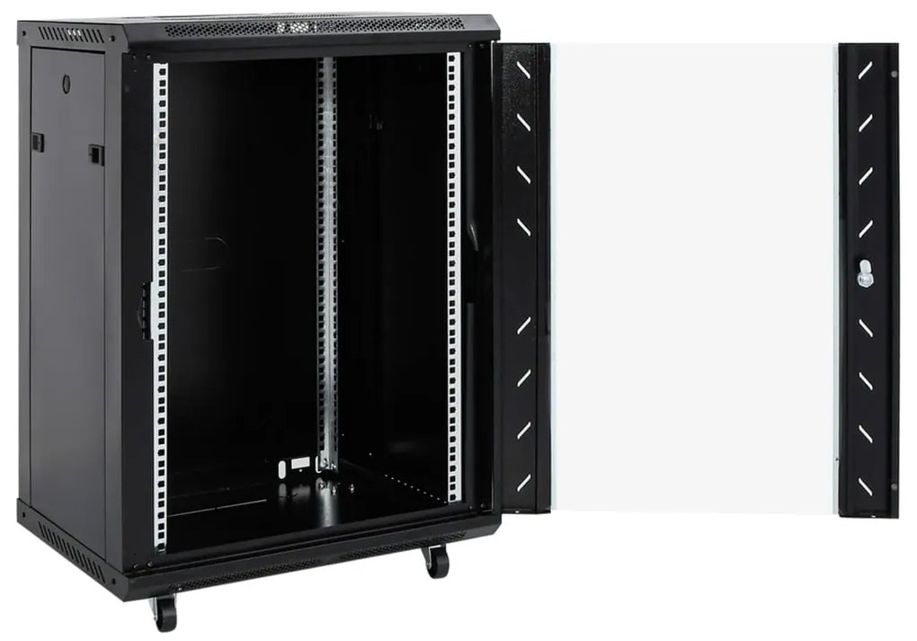 vidaXL Καμπίνα Δικτύου 15U 19" IP20 Μαύρη 60x45x86 εκ.