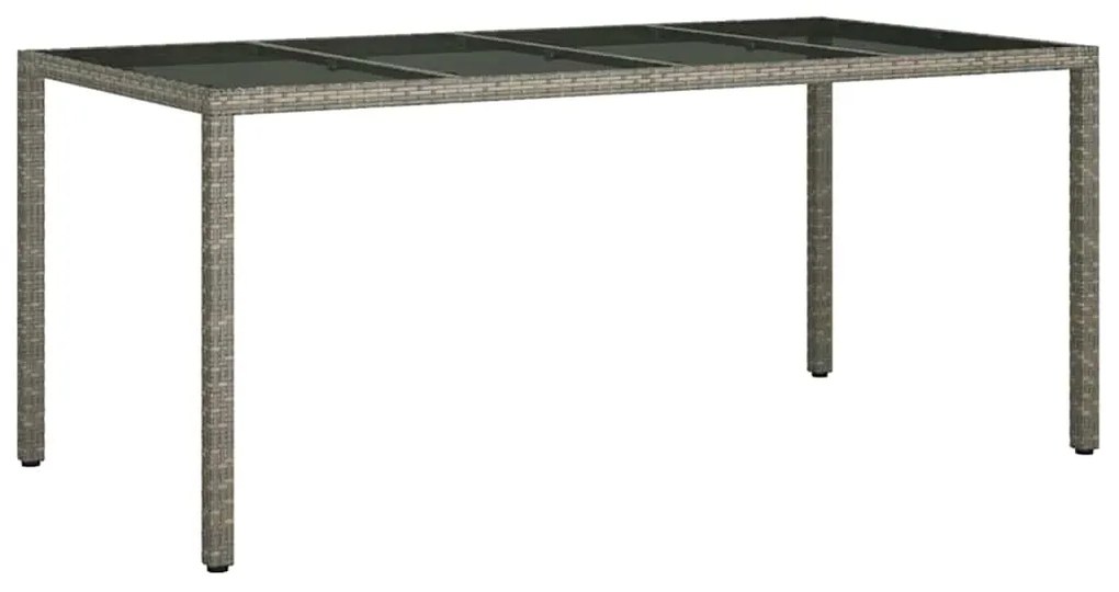 vidaXL Τραπέζι Κήπου για Φαγητό Γκρι 190 x 90 x 75 cm Πολυ ράταν