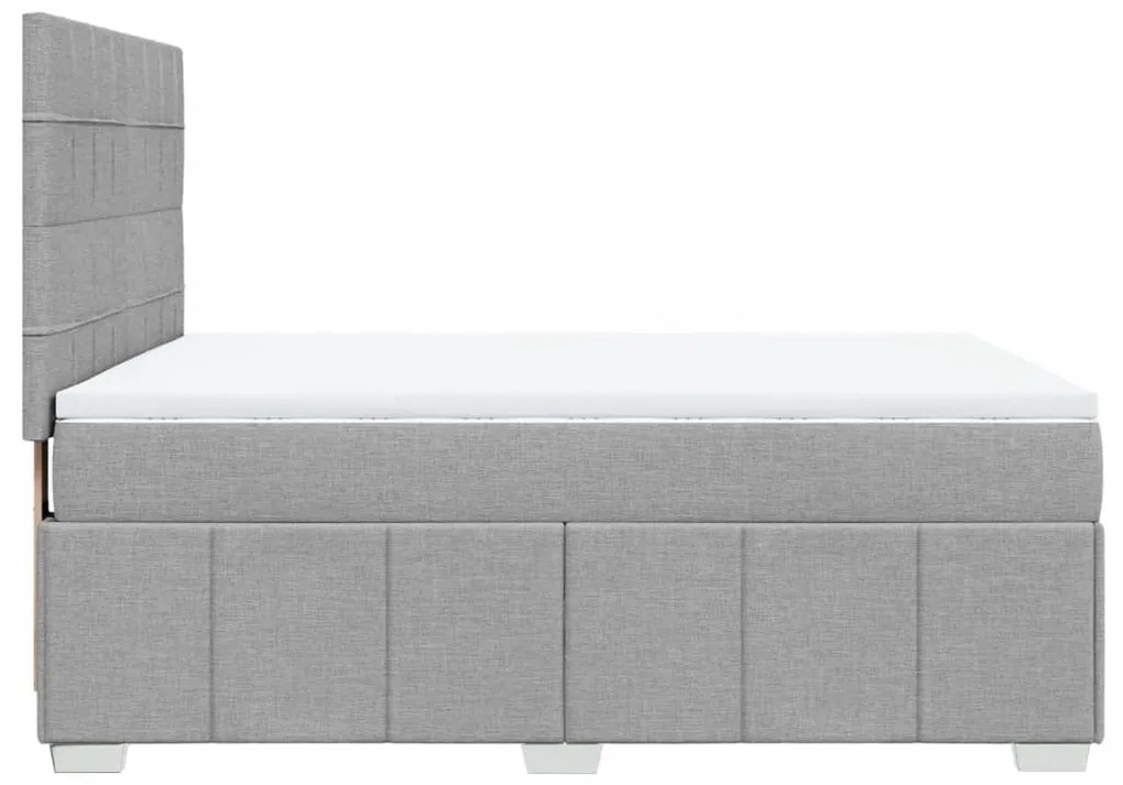 vidaXL Κρεβάτι Boxspring με Στρώμα Ανοιχτό Γκρι 140x190 εκ. Υφασμάτινο