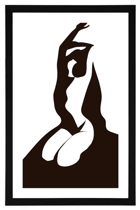 Αφίσα με πασπαρτού Η ευαισθησία του σώματος μιας γυναίκας - 60x90 black
