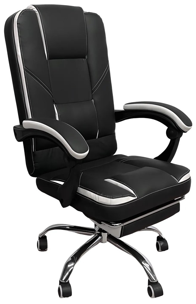 Καρέκλα Γραφείου OPTISEAT Μαύρο/Λευκό PVC/Μέταλλο 67x65x105-115cm-14960025