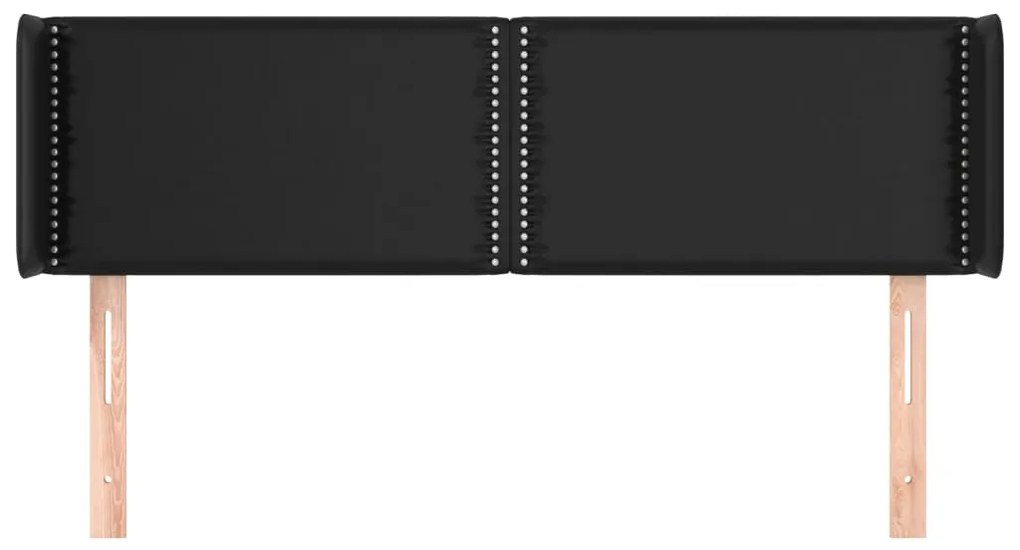 Κεφαλάρι με Πτερύγια Μαύρο 147x16x78/88 εκ. Συνθετικό Δέρμα 3118718