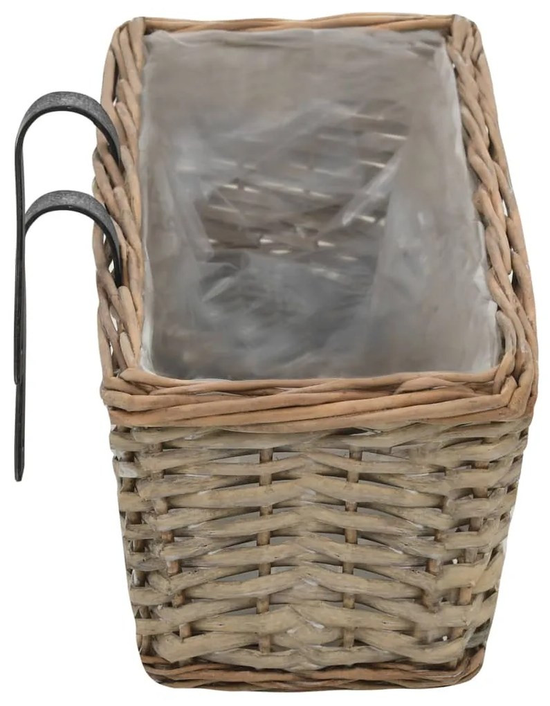 vidaXL Ζαρντινιέρες Μπαλκονιού 2 τεμ. 80 εκ. Wicker Επένδυση PE