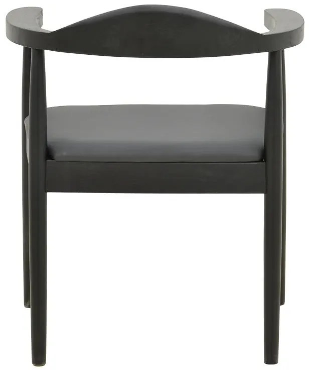 Καρέκλα - Πολυθρόνα Joube rubberwood σε μαύρο με μαύρο pu μαξιλάρι 59x48x73εκ 2αδα 59x48x73 εκ.