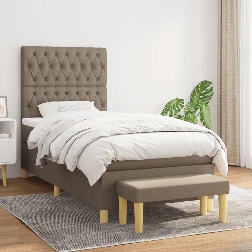 ΚΡΕΒΑΤΙ BOXSPRING ΜΕ ΣΤΡΩΜΑ TAUPE 100 X 200 ΕΚ. ΥΦΑΣΜΑΤΙΝΟ 3137377