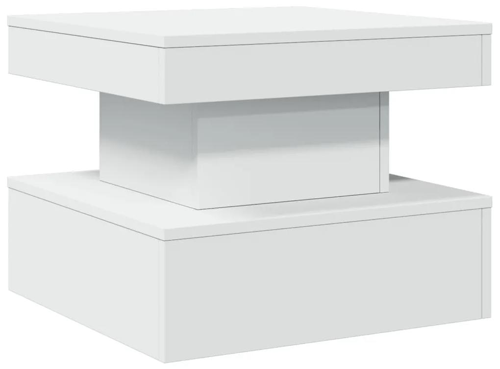 vidaXL Τραπεζάκι Σαλονιού με LED Λευκό 50 x 50 x 40 εκ.