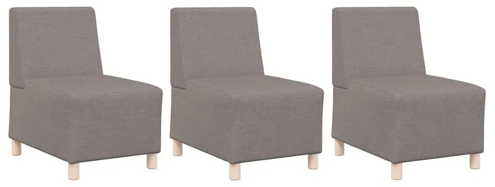 vidaXL Μοναδικός Καναπές χωρίς Χερούλια 3 pcs Taupe 55 x 74 x 82 εκ.