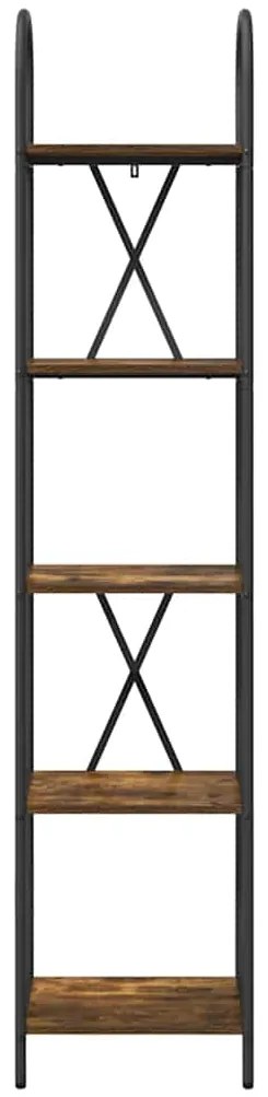 vidaXL Ράφι Βιβλίων Καπνιστή δρυς 40 x 30 x 183 εκ Επεξεργασμένο ξύλο