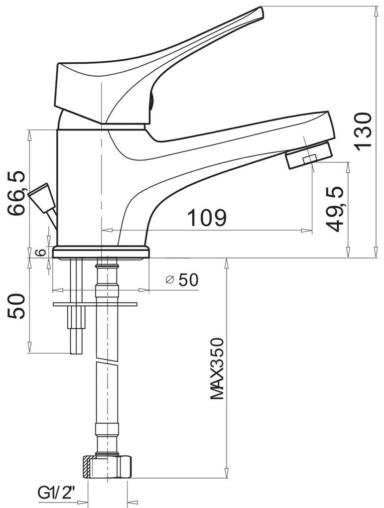 Μπαταρία νιπτήρος Pyramis Serra