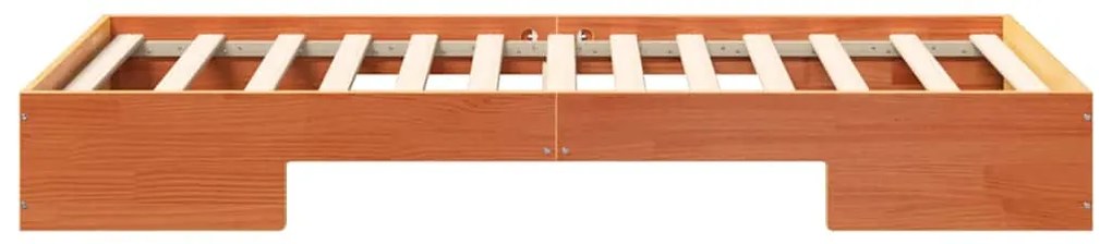 vidaXL Κρεβάτι δαπέδου Καφέ 90 x 190 cm Μασίφ ξύλο πεύκου