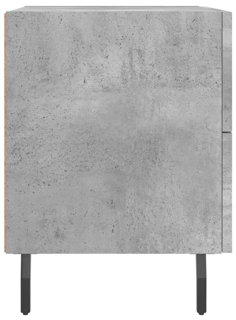 vidaXL Κομοδίνο Γκρι Σκυροδ. 40 x 35 x 47,5 εκ. από Επεξεργασμένο Ξύλο