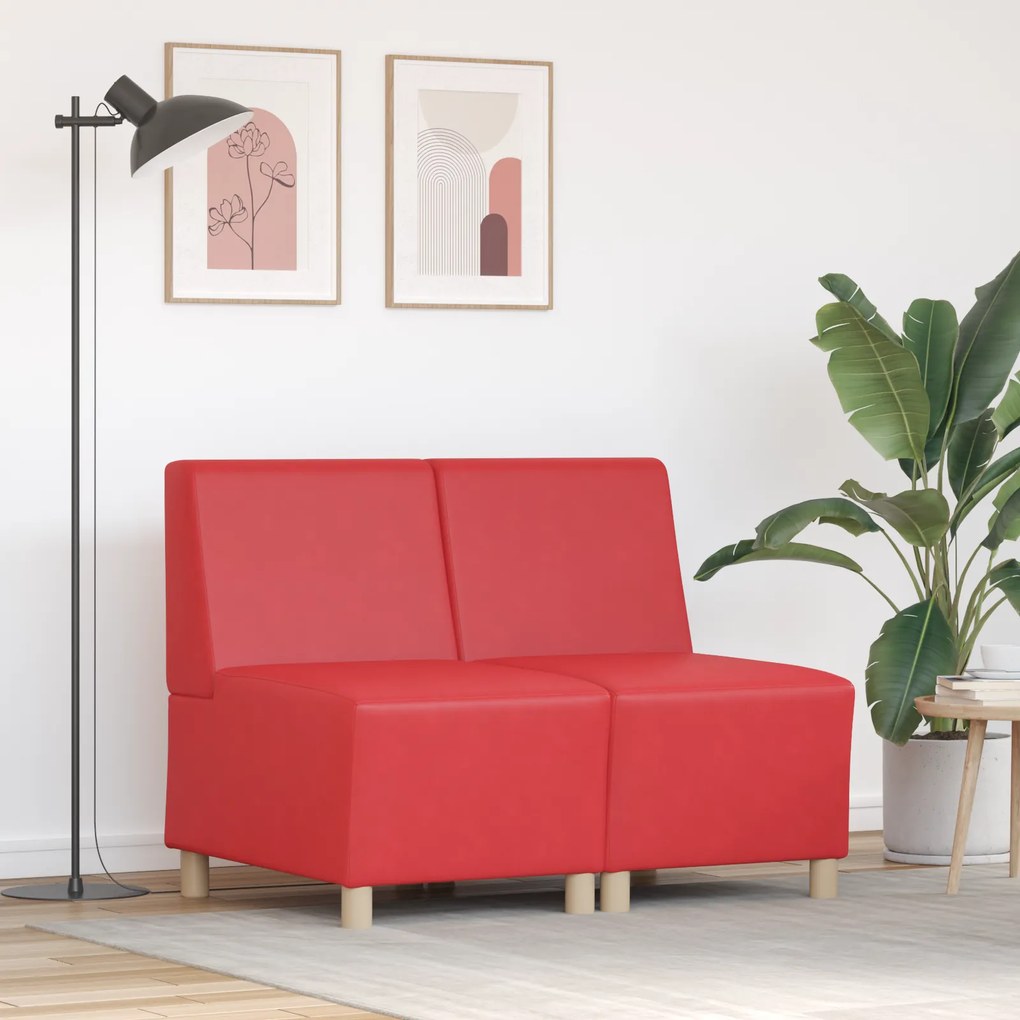 vidaXL Καναπέδες 2 pcs Κόκκινο 55 x 74 x 82 εκ. Τεχνητό δέρμα
