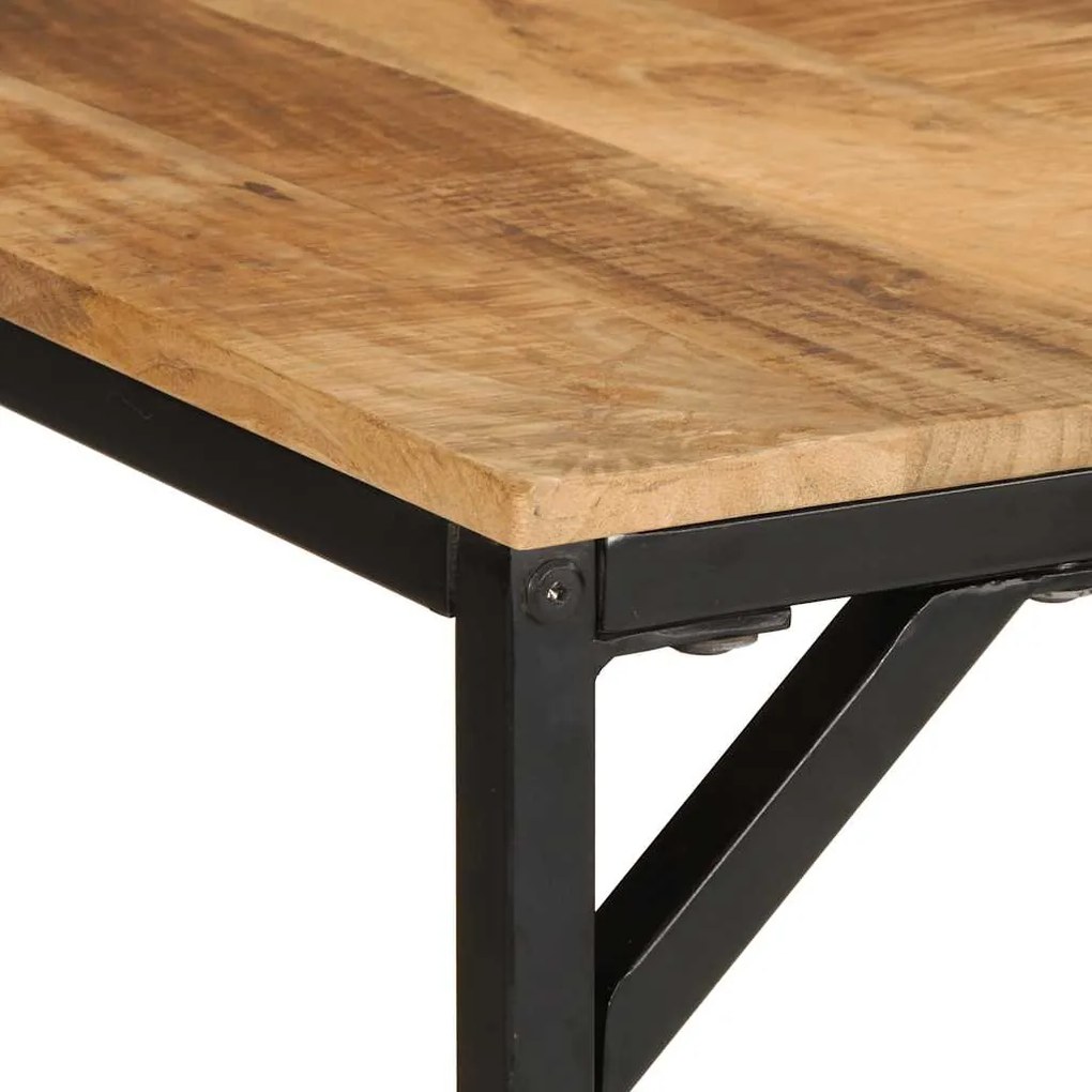 vidaXL Τραπεζαρία 220x90x75 εκ. από Μασίφ Ακατέργαστο Ξύλο Μάνγκο