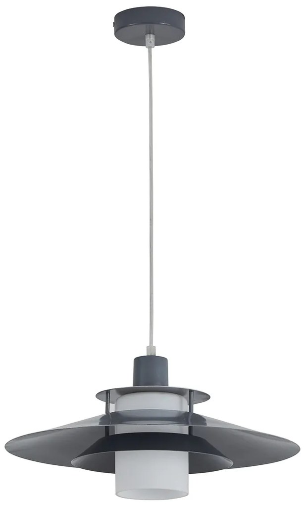 SE21-GR-40 BARI GREY METAL PENDANT OPAL GLASS Z3 HOMELIGHTING 77-8223