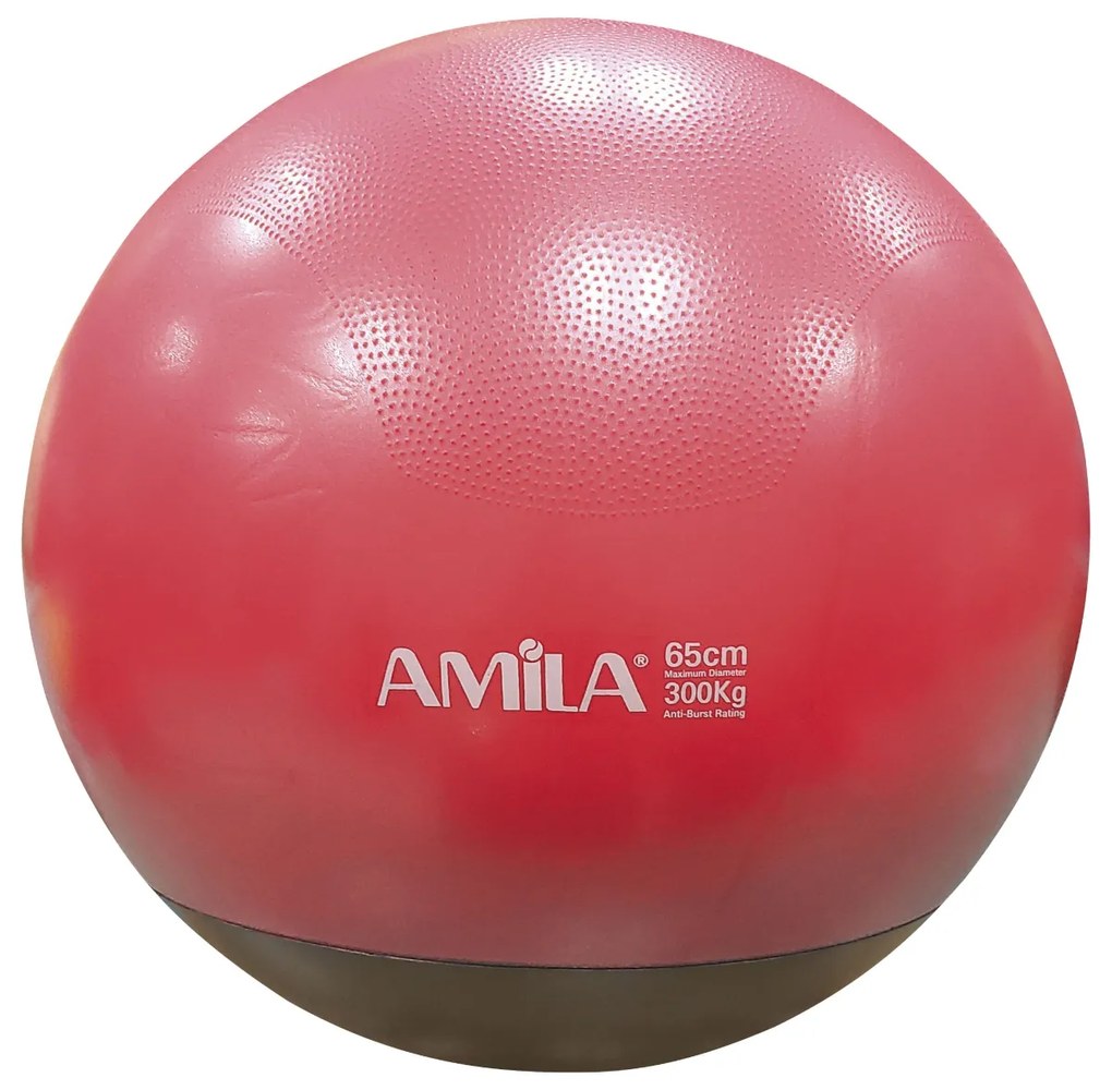 Μπάλα Κινησιοθεραπείας Amila Με Βάρος Στη Βάση 65cm Κόκκινη/Γκρι 48446