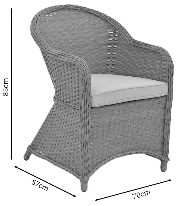 Tραπεζαρία Hadrian-Keir pakoworld σετ 7τεμ καφέ rattan-μπεζ textilene-καφέ αλουμίνιο 180x90x72εκ - 152-000063