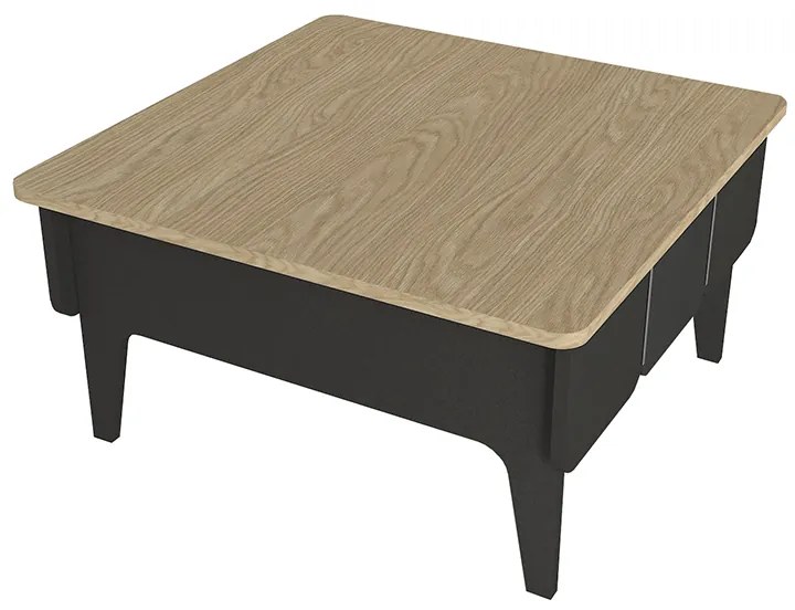 Τραπεζάκι σαλονιού Pedro Megapap χρώμα ανθρακί - rota oak 73,2x73,2x38,6εκ.