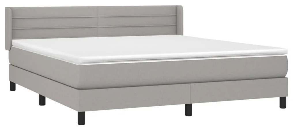 ΚΡΕΒΑΤΙ BOXSPRING ΜΕ ΣΤΡΩΜΑ ΑΝΟΙΧΤΟ ΓΚΡΙ 180X200 ΕΚ. ΥΦΑΣΜΑΤΙΝΟ 3129809