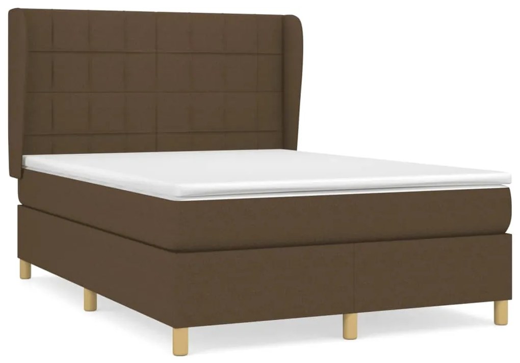 ΚΡΕΒΑΤΙ BOXSPRING ΜΕ ΣΤΡΩΜΑ ΣΚΟΥΡΟ ΚΑΦΕ 140X190 ΕΚ. ΥΦΑΣΜΑΤΙΝΟ 3128520