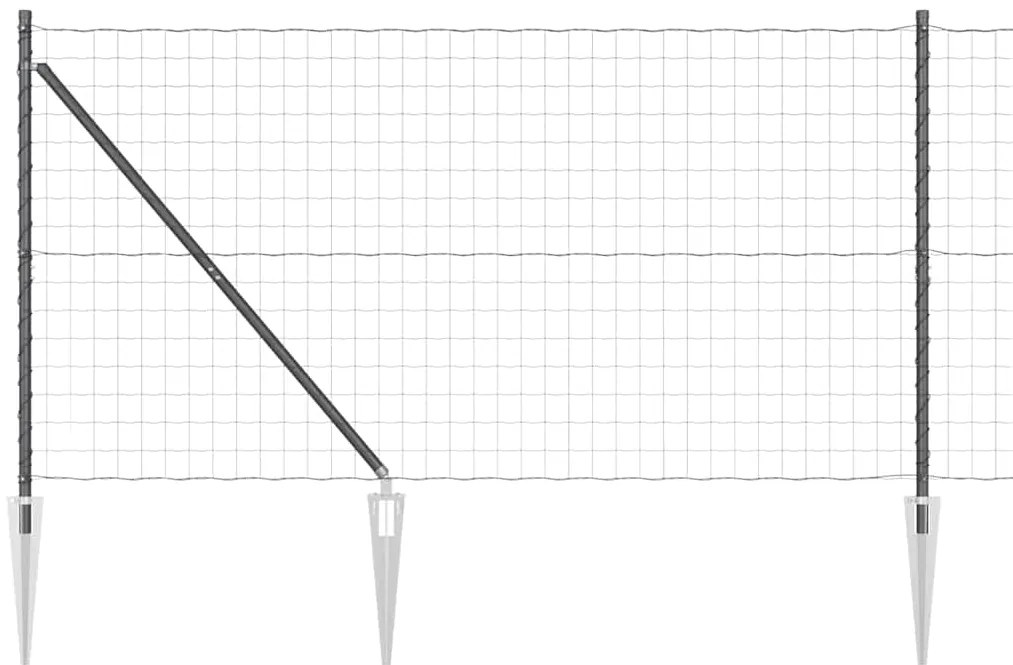 vidaXL Φράχτης με Στήλες. Γκρι 1.2 x 25 m Ατσάλι