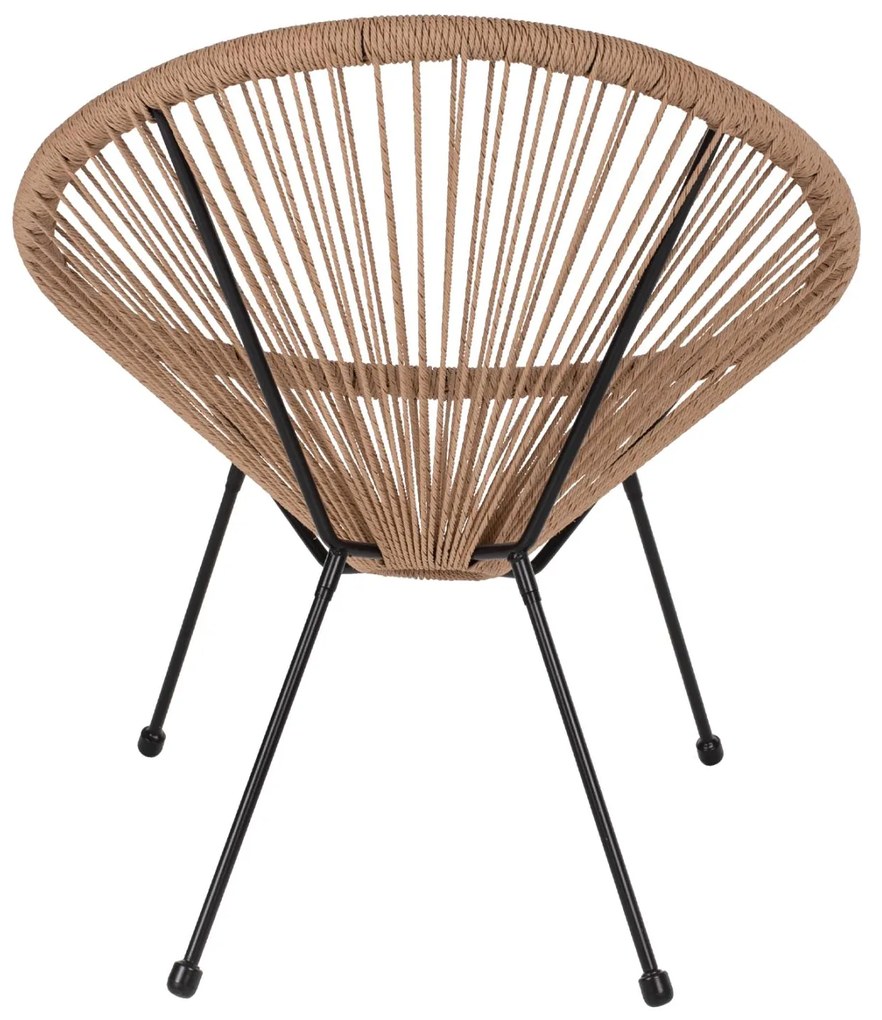 ΠΟΛΥΘΡΟΝΑ ACAPULCO Τ. ΦΩΛΙΑ ΜΕΤΑΛΛΟ ΜΑΥΡΟ ΜΕ TWISTED WICKER  70x73x79 εκ.