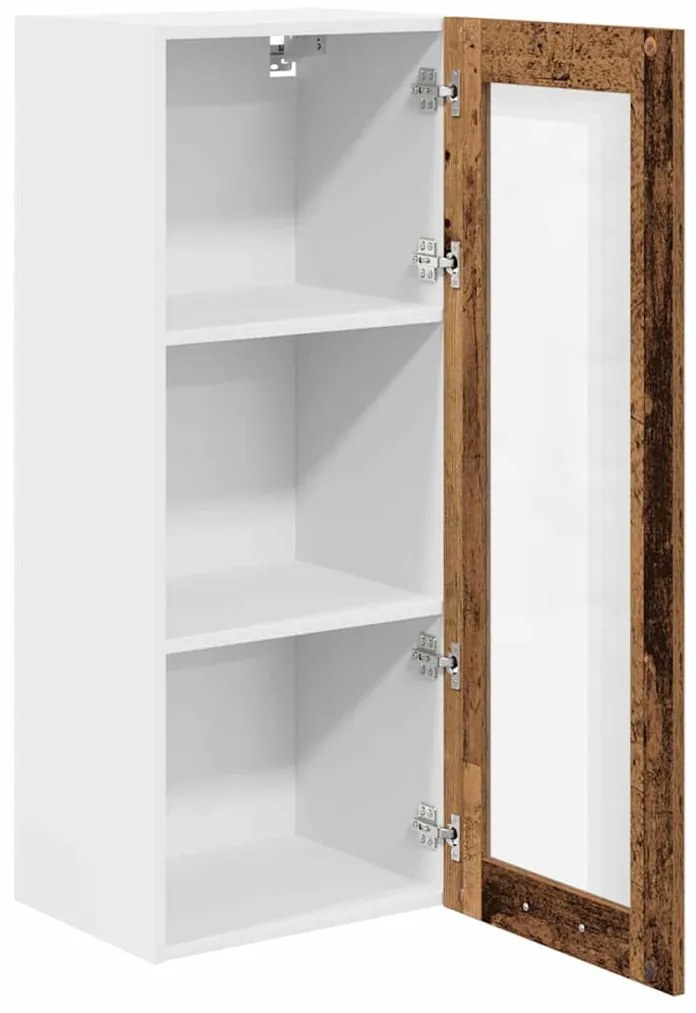 vidaXL Κρεμαστό ντουλάπι με αποθήκευση Παλιό ξύλο 40 x 31 x 100 εκ.