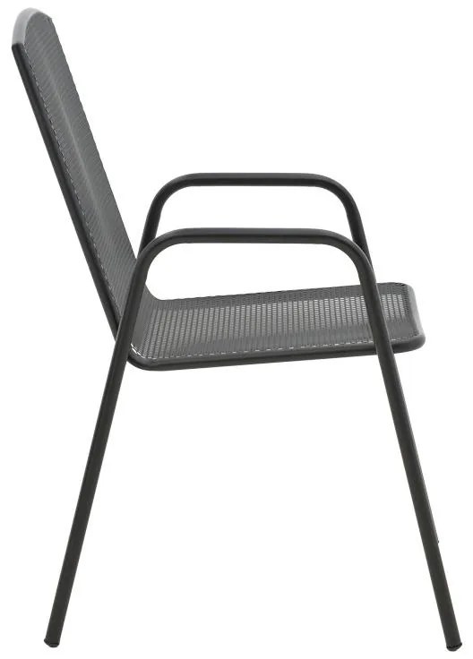 Σετ Κήπου Τραπεζαρία Watson-Pomedon 3 τεμ Μαύρο Μέταλλο 60x60x70 εκ.