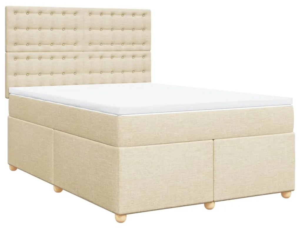 ΚΡΕΒΑΤΙ BOXSPRING ΜΕ ΣΤΡΩΜΑ ΚΡΕΜ 140X200 ΕΚ. ΥΦΑΣΜΑΤΙΝΟ 3293622