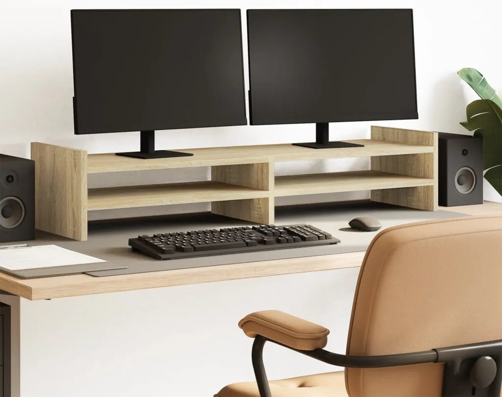 vidaXL Βάση Οθόνης Sonoma Δρυς 100x27x20 εκ. από Επεξ. Ξύλο