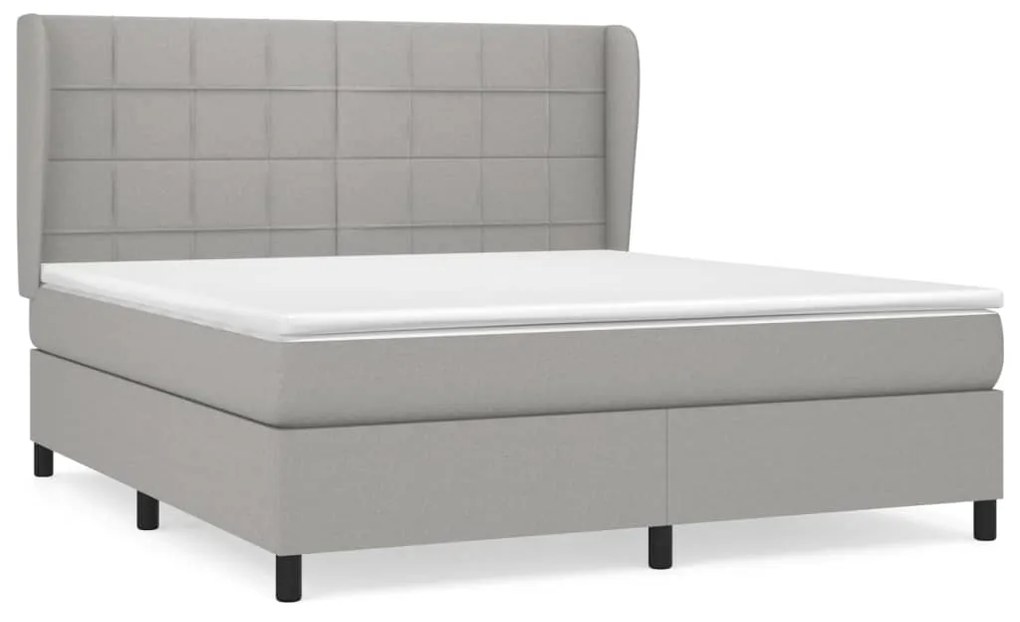 vidaXL Κρεβάτι Boxspring με Στρώμα Αν. Πράσινο 160x200εκ Υφασμάτινο