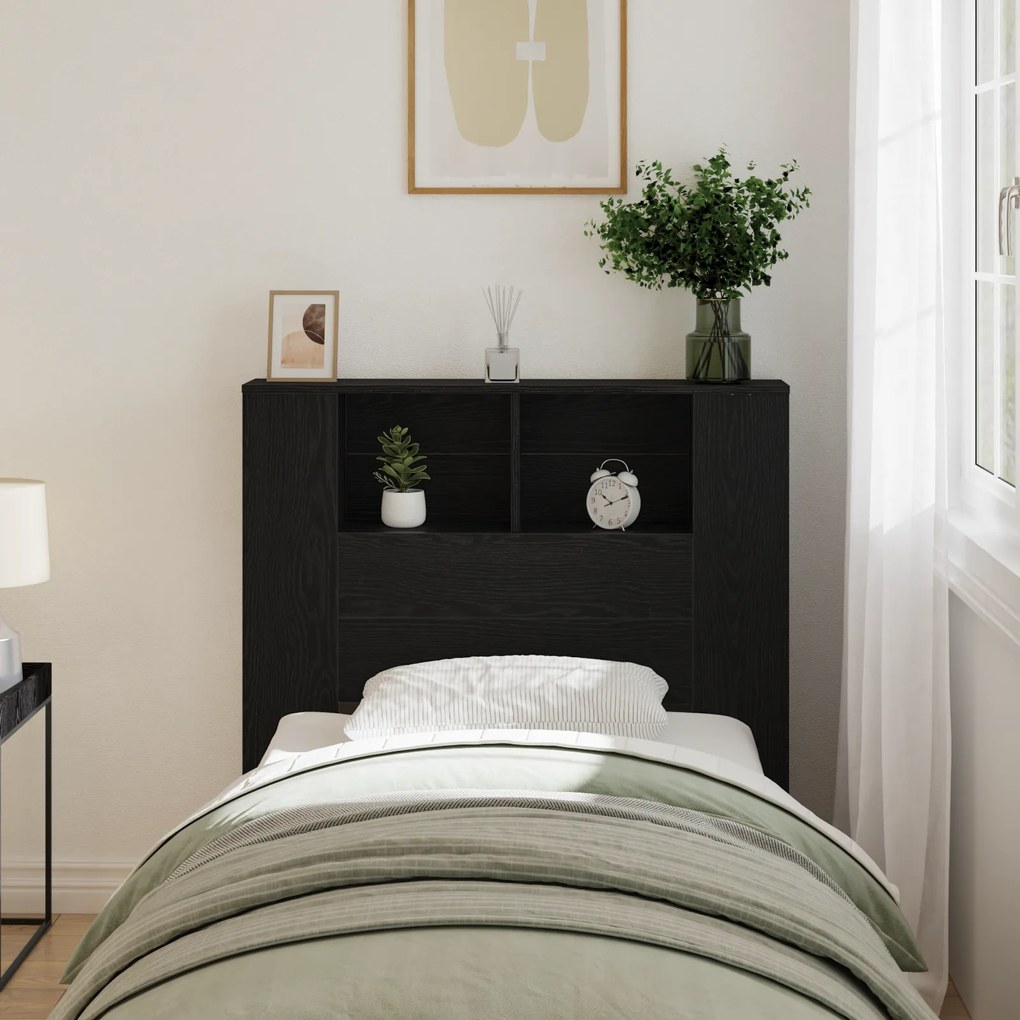 vidaXL Κεφαλάρι Ντουλάπα Μαύρη Δρυς 100x19x104.5 εκ. Φτιαγμένο από Επεξεργασμένο Ξύλο