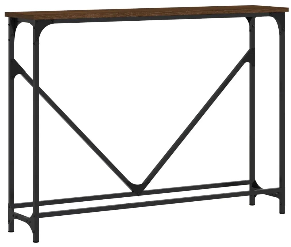 vidaXL Τραπέζι Κονσόλα Καφέ Δρυς 102 x 22,5 x 75 εκ. από Επεξεργ. Ξύλο