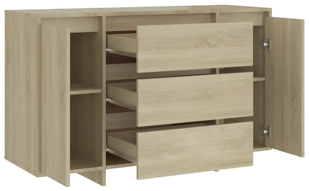 vidaXL Συρταριέρα με 3 Συρτάρια Sonoma Δρυς 120x41x75 εκ Επεξ. Ξύλο