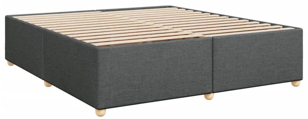 vidaXL Κρεβάτι Boxspring με Στρώμα Σκούρο Γκρι 180x200 εκ Υφασμάτιν