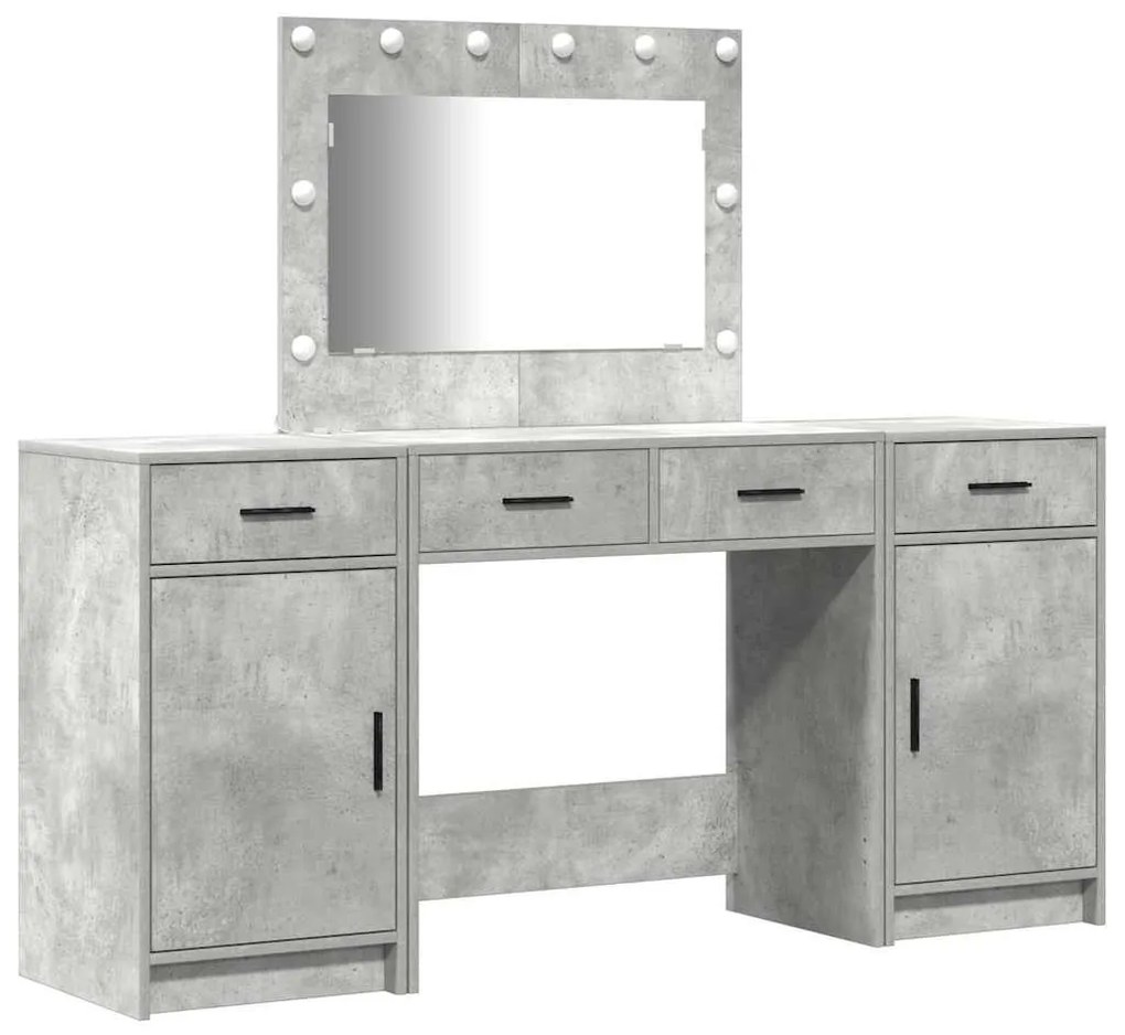 vidaXL Τραπέζι περιποίησης με συρτάρι 3 pcs Γκρι 40 x 41 x 75 εκ
